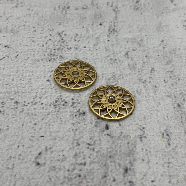 картинка Кнопка KN19 Gold 25 mm металл от магазина МиТекс на Пушкина 97