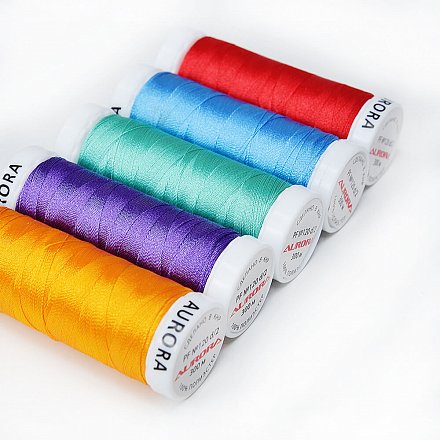 картинка Нитки 300м Aurora № 120 d/2 для креативных работ 100% полиэстер от магазина МиТекс на Пушкина 97