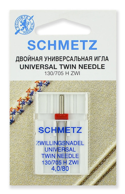 картинка Иглы для быт шв машин Schmetz стандартные двойные №80/4,0 уп 1 шт от магазина МиТекс на Пушкина 97
