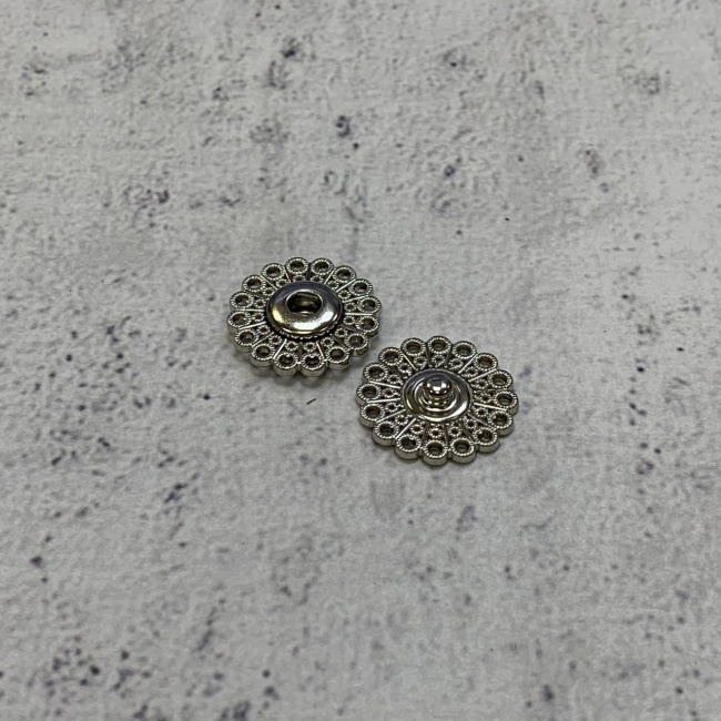 картинка Кнопка KN14 металл Silver 23 mm от магазина МиТекс на Пушкина 97