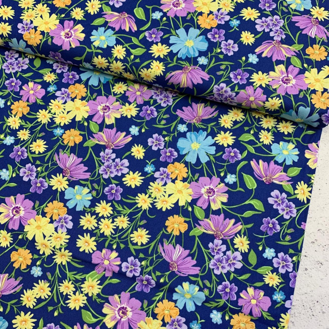 картинка Ткани для пэчворка WILDFLOWERS 110 см 100% хлопок FLH-20288-9 NAVY от магазина МиТекс на Пушкина 97