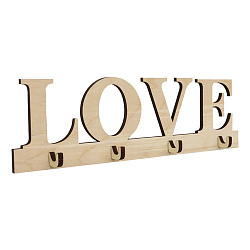 картинка L-781 Деревянная заготовка ключница-вешалка на 4 крючка "LOVE" от магазина МиТекс на Пушкина 97