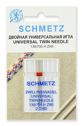 картинка Иглы для быт шв машин Schmetz стандартные двойные №80/2,0 уп 1 шт от магазина МиТекс на Пушкина 97