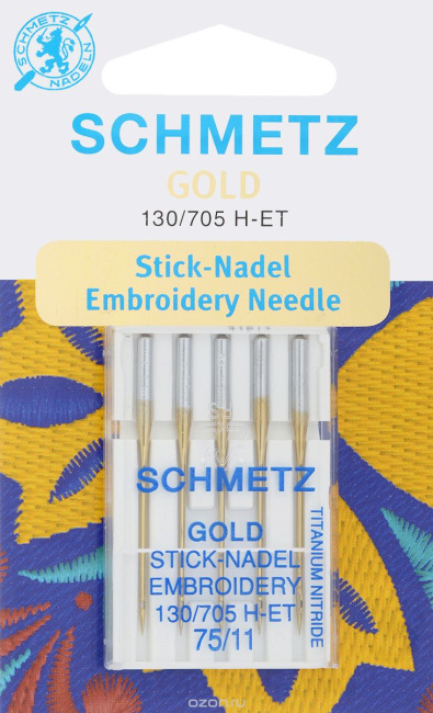 картинка Иглы для быт шв машин Schmetz Gold титаниум уп 5 шт от магазина МиТекс на Пушкина 97