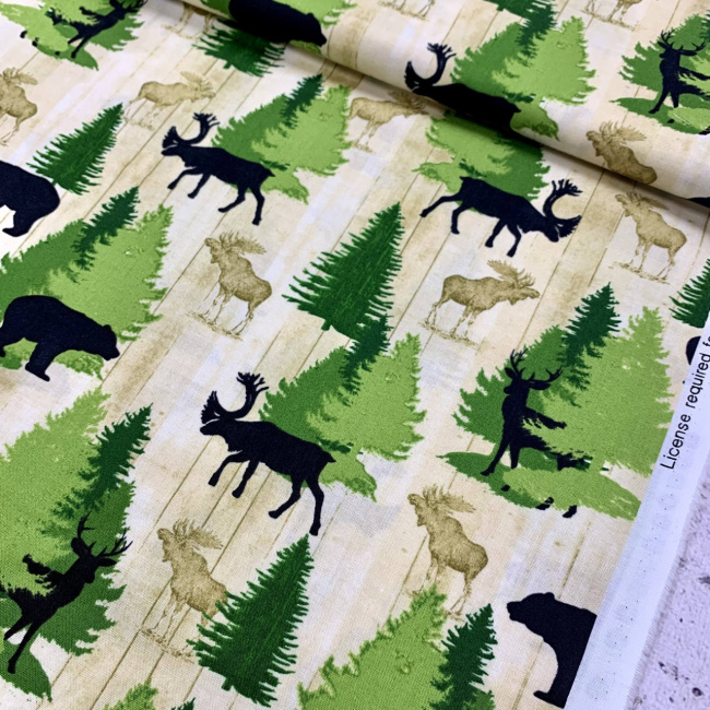 картинка Ткань QUILTING TREASURES  "Moose Trail Lodge" 26683-E от магазина МиТекс на Пушкина 97